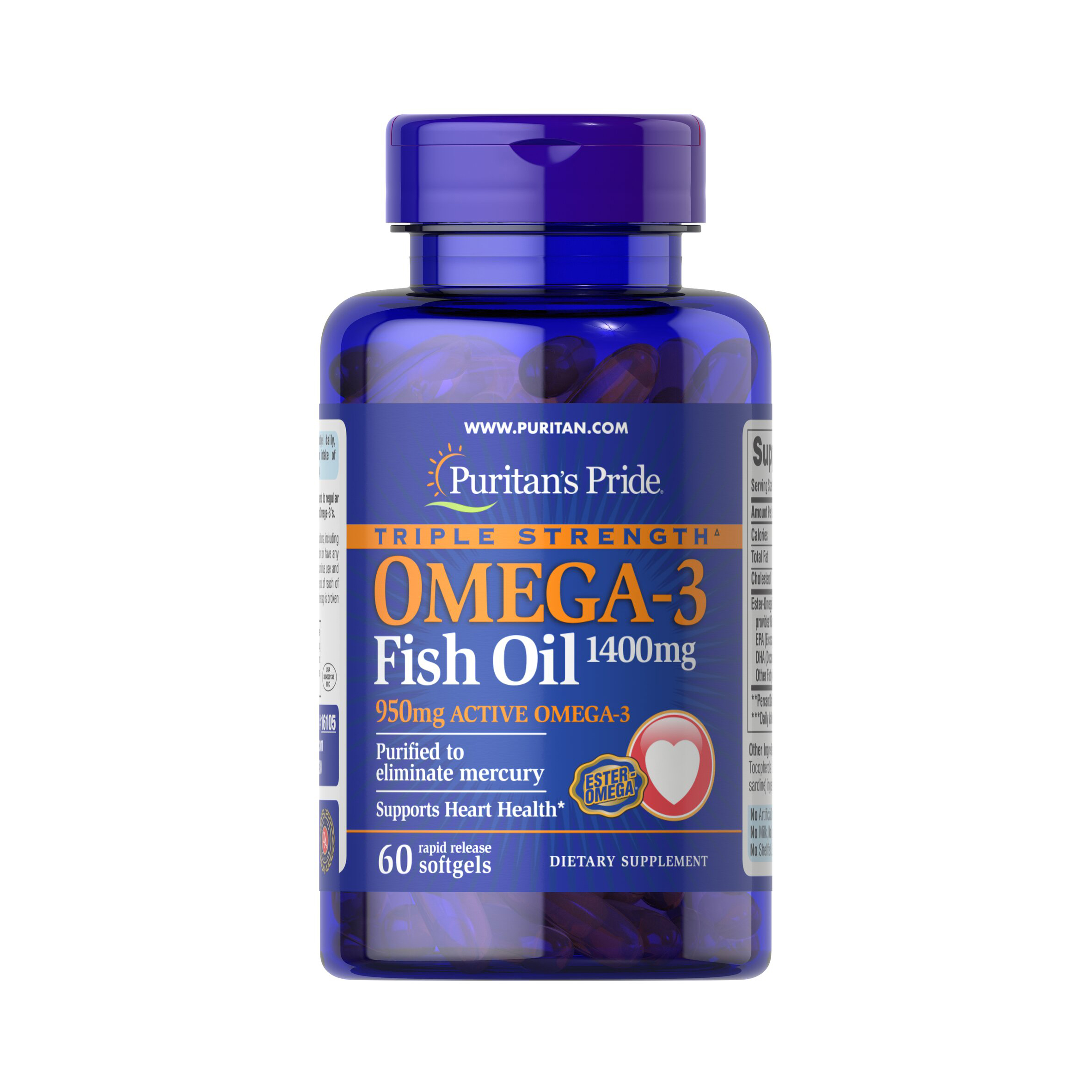Puritan Pride   - Omega 3 Fish Oil 1400Mg - 60  dan 120 Softgel