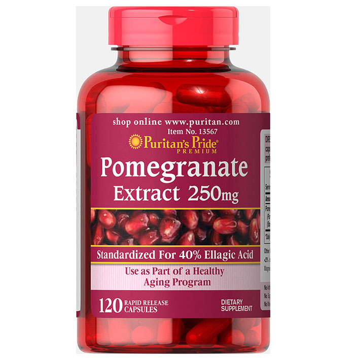 Puritan Pride   - Pomegranate Extract 250 Mg - 120 Capsules