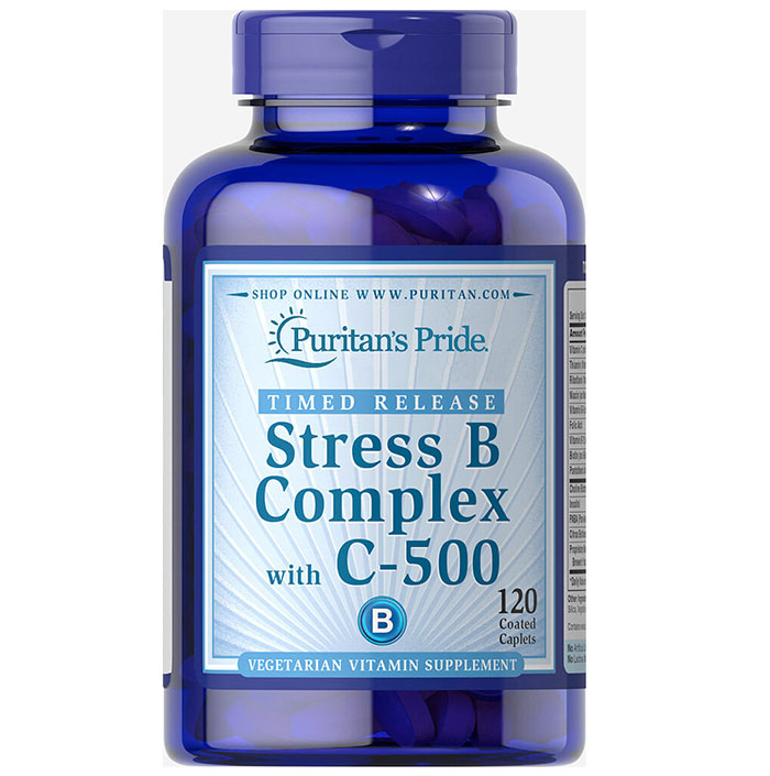Puritan Pride   - Stress Vitamin B-Complex woth Vitamin C-500 Timed Release - 120 Caplets