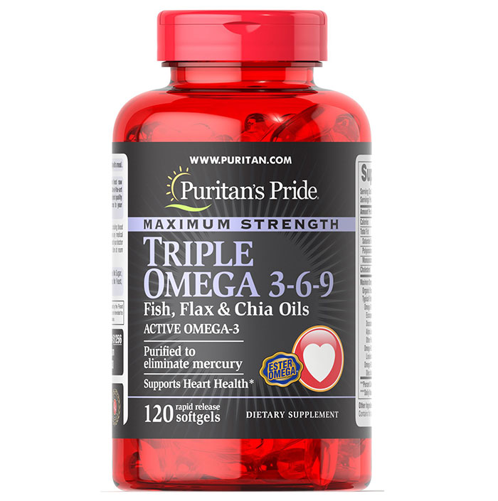 Puritan Pride   - Triple Omega 3,6,9 Fish , Flax & Chia Oil 