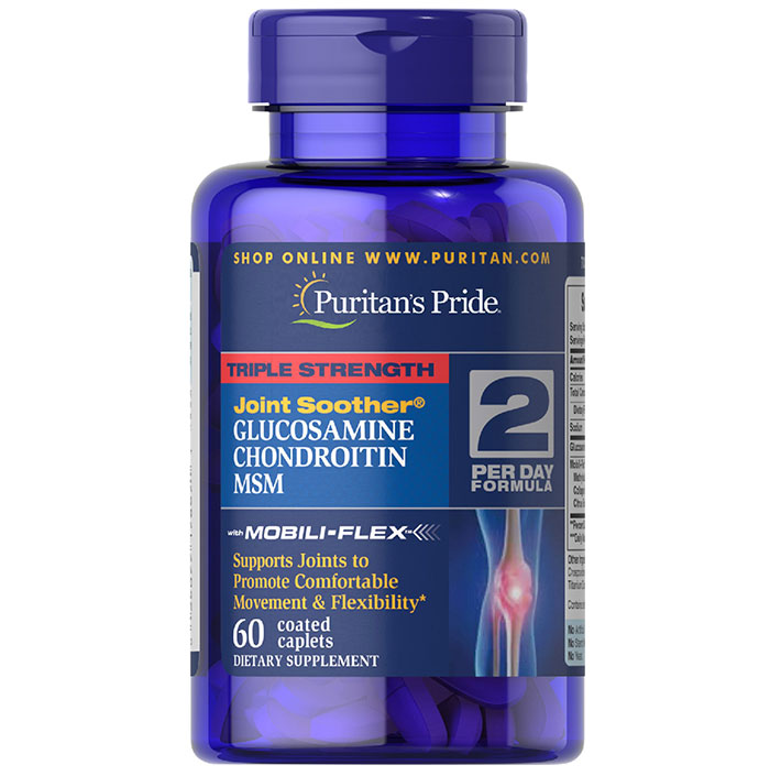 Puritan Pride   - Triple Glucosamine, Chondroitin & MSM - 60 Caplets