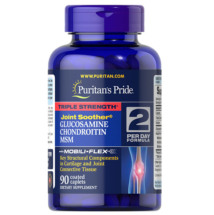 Puritan Pride   - Triple Glucosamine, Chondroitin & MSM - 90 Caplets