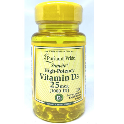 Vitamin D3 25 Mcg - 100 Softgels