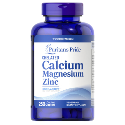 Chelated Calcium Magnesium Zinc 250 Caplets